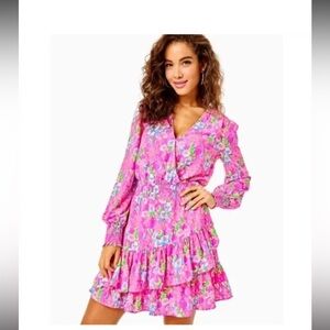 Lilly Pulitzer Cristiana Stretch Dress Sz 10 Moms the word amethyst